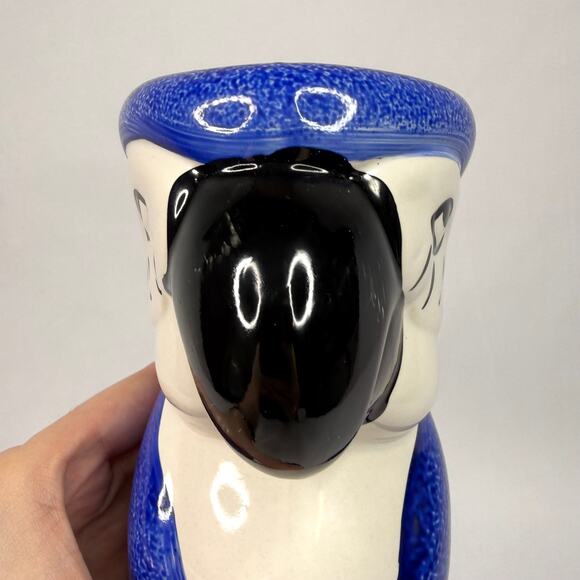 Vintage Blue Parrot Painted Ceramic Figural Vase - Picture 6 of 6
